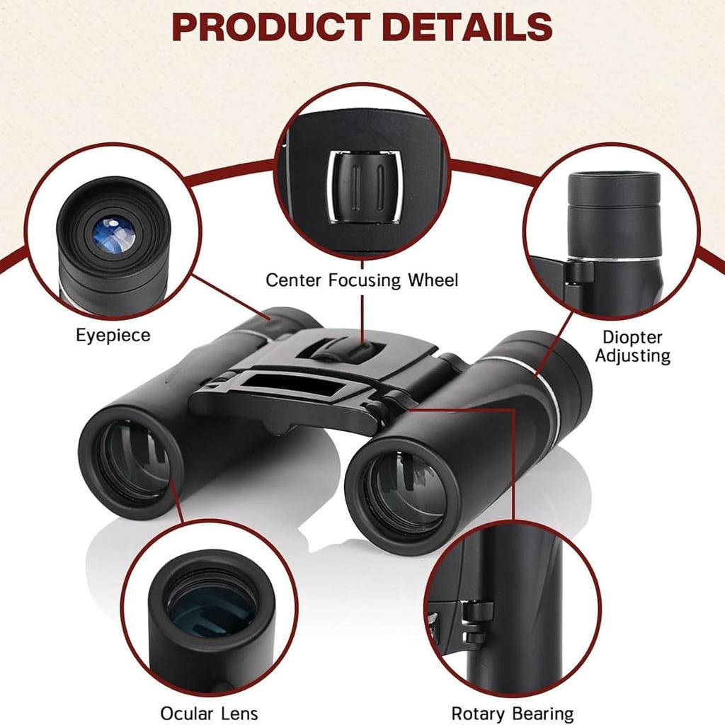 HD 8x21 High Magnification Mini Binoculars for Outdoor Sports and Events