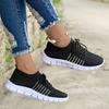 Women's Knit Lightweight Mesh Sneakers, Breathable Mesh Lace-Up Running Shoes, Women's Footwear
