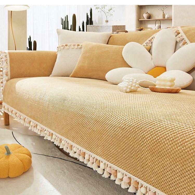 Sofa Cover Thicken Plush Non-Slip Couch Cushion for Living Room Soft Universal Sofa Cover Back Towel Sectional Sofa Mat