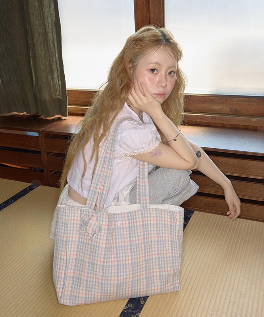 Kiibi Summer Check Shoulder Bag Blue