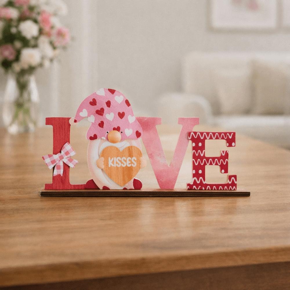 LOVE KISS Love Wood Knot Ornament Wooden Art Craft Pink Red Valentine Day Wooden Decorations Hand-carved Lip Love Heart