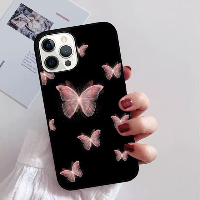 

Beautiful Butterfly Phone Case For iPhone 17 Air 14 13 12 16Pro Max 15 Plus Max Cover Shell coque iPhone 12or12pro