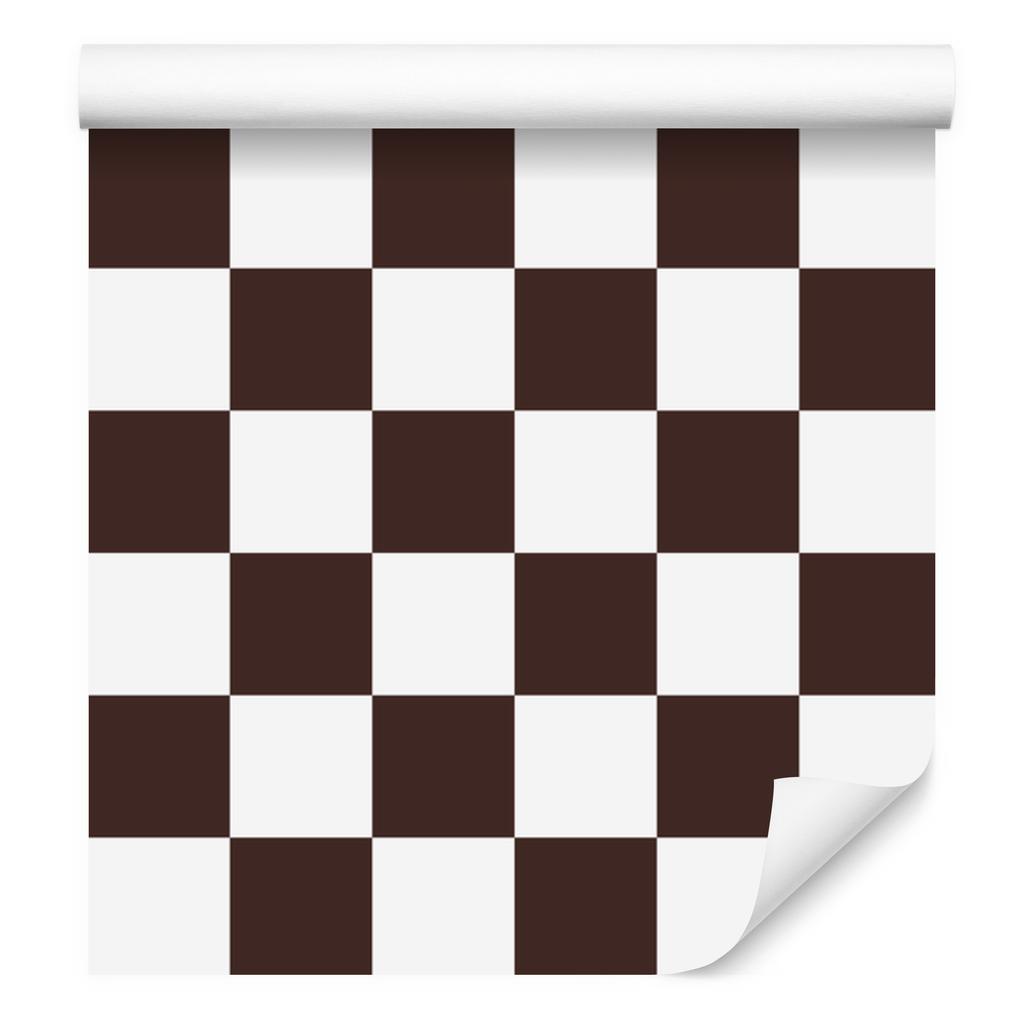 Checkerboard Wallpaper White and Burgundy for Living Room and Bedroom 50x1000