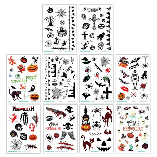 10 pezzi adesivi per tatuaggi di Halloween cicatrici temporanee cosplay body art decalcomania bambini pasqua dito modello realistico adesivi per il viso atmosfera spettrale festa evento