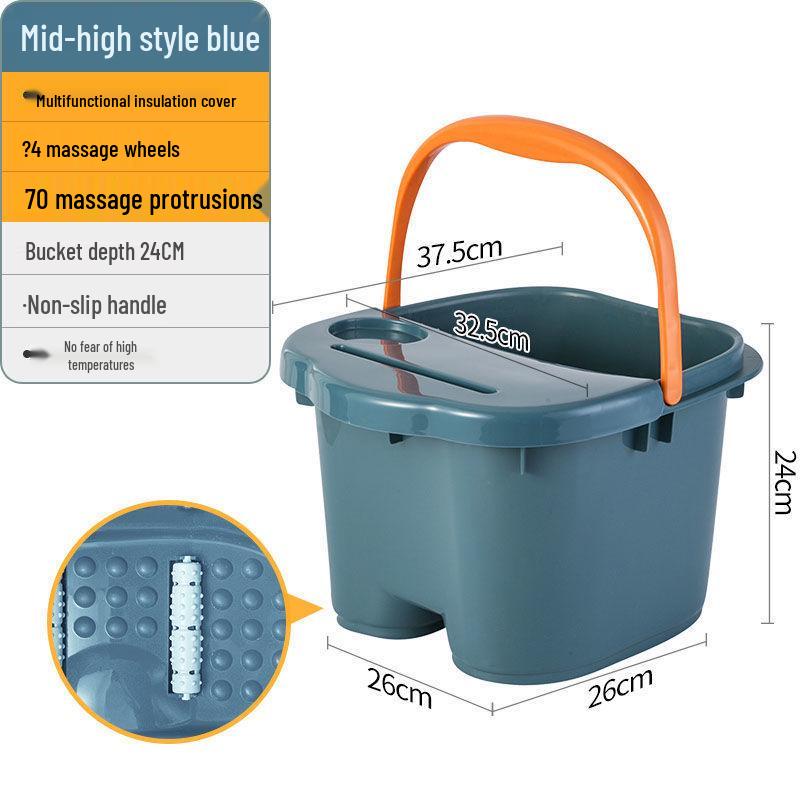 Deep Waterproof Massage Foot Bath Bucket - Over Knee High, Plastic Basin for Home & Dorm Use