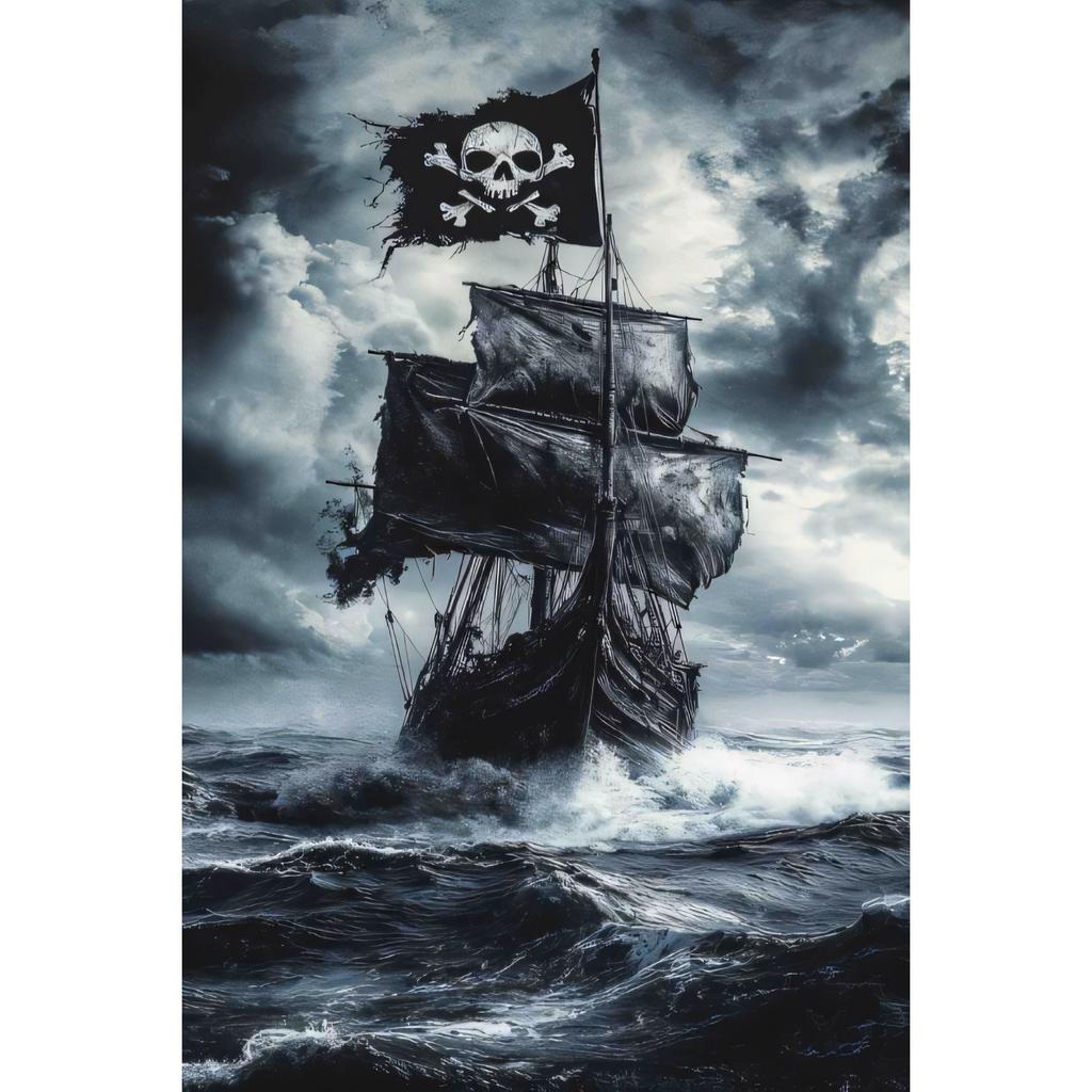 Vintage Nautical Metal Wall Art, Old Sailing Ship Pirate Decor, Home Wall Decor