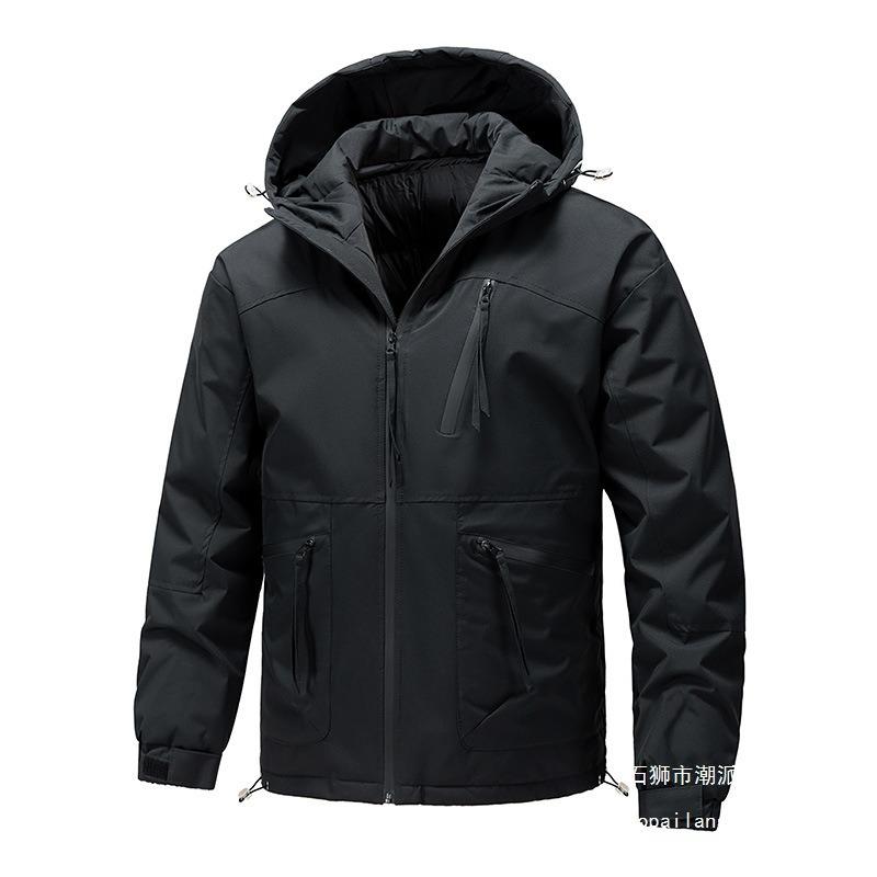 Fashion cotton-padded clothes High street trend casual handsome loose version thickened warm hooded cotton clothes