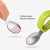 1 Set Säuglingslöffel Lebensmittelqualität rostfreies Silikon BPA-freies Säuglingsgabel-Löffel-Set Kindergeschirr für Zuhause