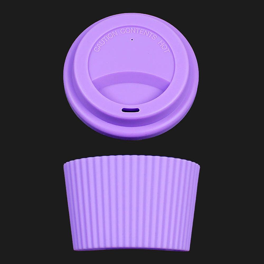 Silicone World 2PCS/Set Silicone Coffee Cup Cover Heat Insulation Anti Slip Cup Sleeve Mug Glass Cup Cover Anti-Dust Cup Lids