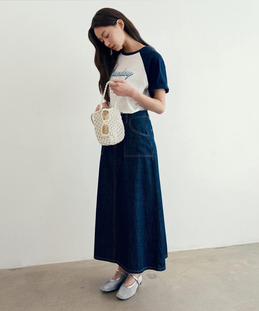 Mind Bridge Woman [W] Fatigue Raw Denim Banding Skirt