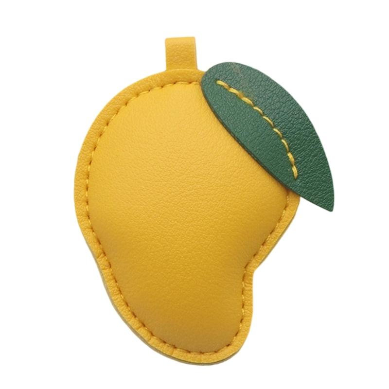 

Handmade Mangos Shape Keychain Leather Craft Key Accessory Unique Handmade Decoration Suiatble for Bags Purses Decorating жовтий