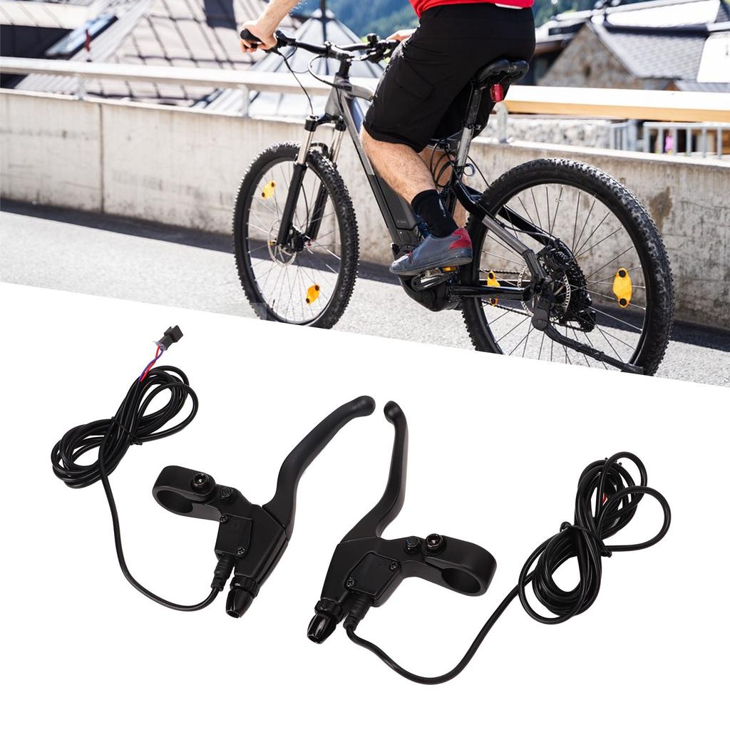 Electric Bike Brake Lever Aluminum Waterproof Brake Handle Electric Brake Levers Replacement Parts Black