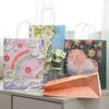 Gift Bags, Birthday Present Handbags, Holiday Gift Storage Bags, High-End Shopping Packaging Bags, Cute Paper Bags with Oil Painting Landscape