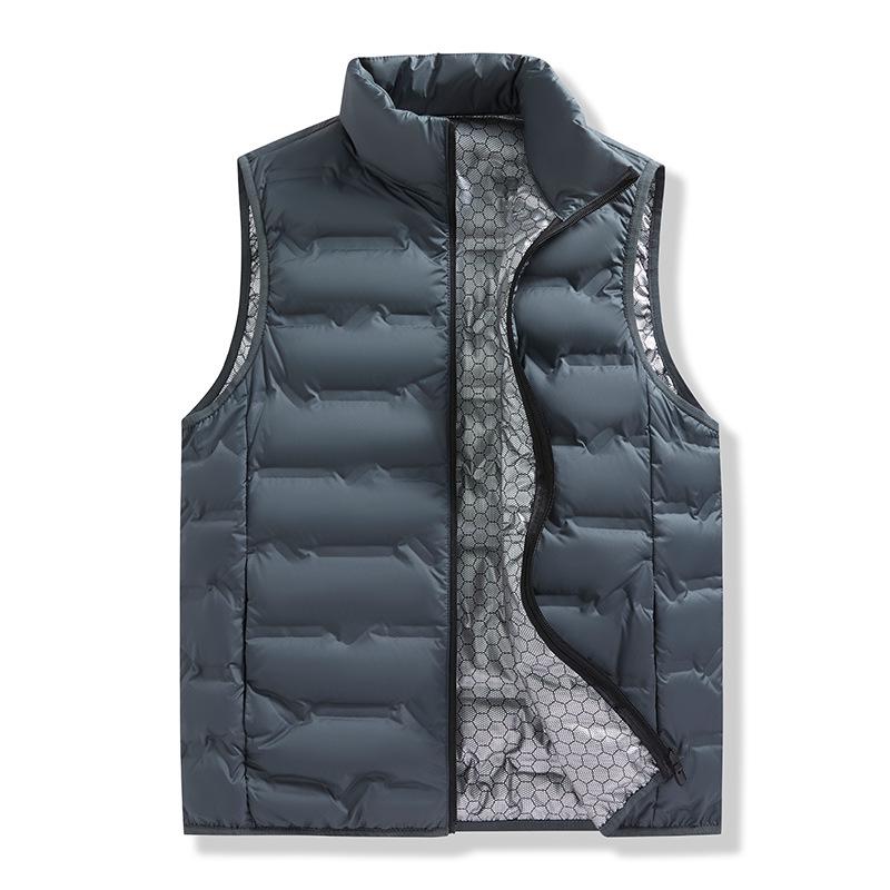 Unisex Large 80% White Duck Down Graphene Vest - Autumn/Winter 2024 Style, Warm Outerwear Gilet