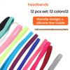 12 Pcs Thin Elastic Headbands Non Slip Sport Sweatbands for Running Soccer Basketball Cycling Workouts Gym Tennis Hiking Volleyb