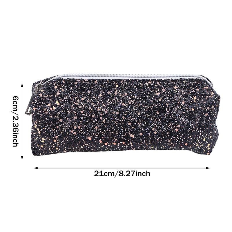 New Kawaii Glitter Pencil Case Pencil Box Pencilcase Pencil Pouch Pencil Bag Stationery Supplies Sequin Makeup Bag Cosmetic Bag