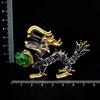 Four Cart Handmade Glass Feng Shui Good Health Dragon Statue, 2-inch x 3-Piece Set