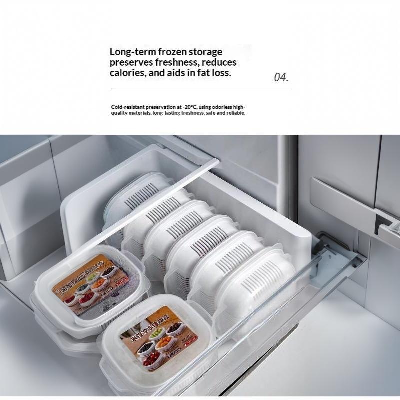 2/5Pcs Heated Microwave Rice Sub Packaging Fresh-Keeping Box Vegetable Fruit Separate Kitchen Storage Container