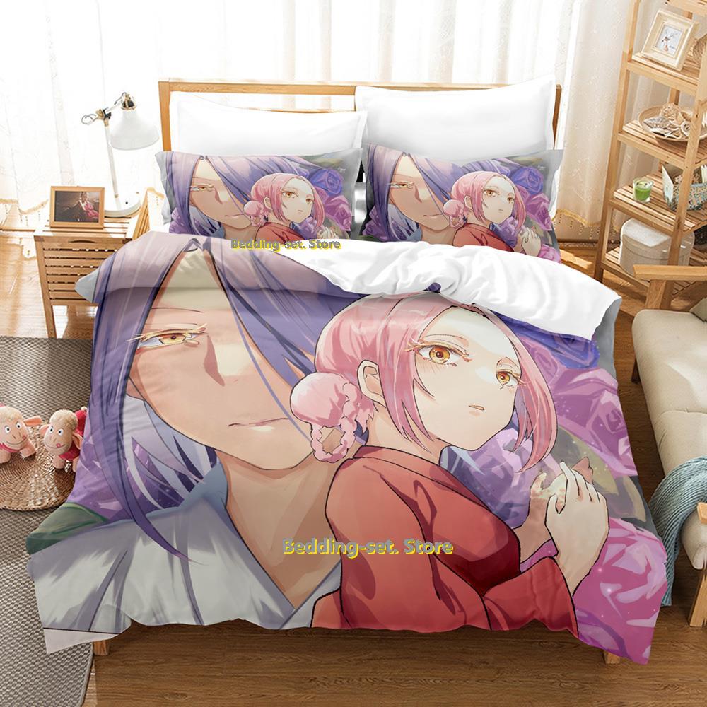 Comforter Hell'S Paradise Gabimaru & Sagiri Bedding Set Cartoon Anime Three-Piece Set Adult Kid Bedroom Three-Piece Suits Roupas De C