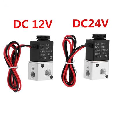 1 Pcs 3V1-06 NC Válvula Solenóide DC 12V/24V 3 Vias 2 Posições 1/8 polegada BSP Normalmente Fechada Válvula de Esfera Elétrica Pneumática