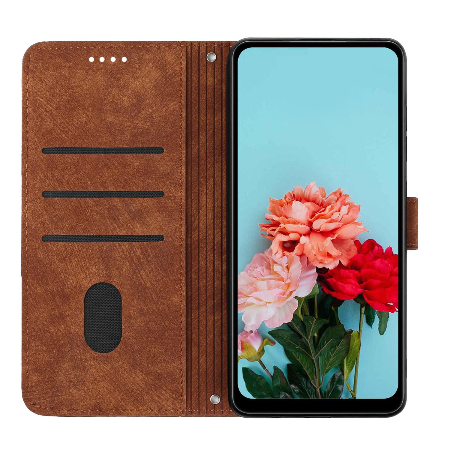 

Stand Case for Infinix Note 50x 5G Imprinted Lines Leather Phone Cover Sapphire