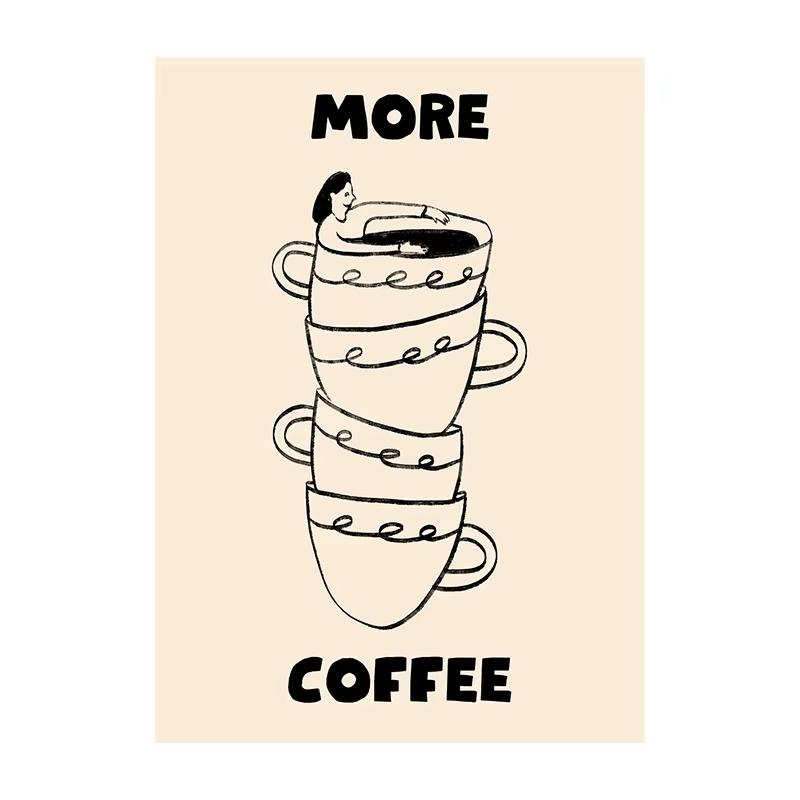 Kaffee Taucher Poster Humor Kaffee Wanddeko Moderne Küche Zuhause Druck Wandkunst Gemälde Küchenraum Dekor Kaffee Liebhaber Geschenk