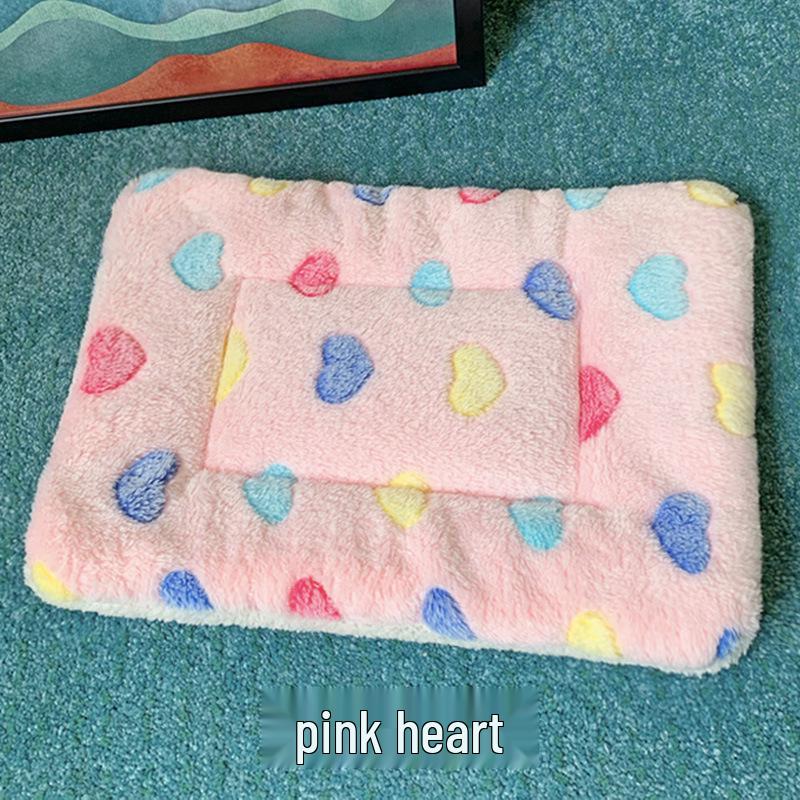 Thickened Winter Warm Pet Cushion: Flannel Cartoon Sleeping Mat for Cats and Dogs