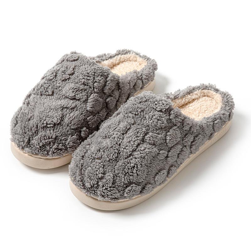 Cotton slippers women's winter home indoor velvet warm non-slip soft bottom trend outdoor wear couple cotton slippers men