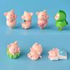 7pcs/set Cartoon Cute Pig Animal Doll Toy Model Statue Figurine Small Animal Ornament Miniatures Pvc Car Doll Home Decoration