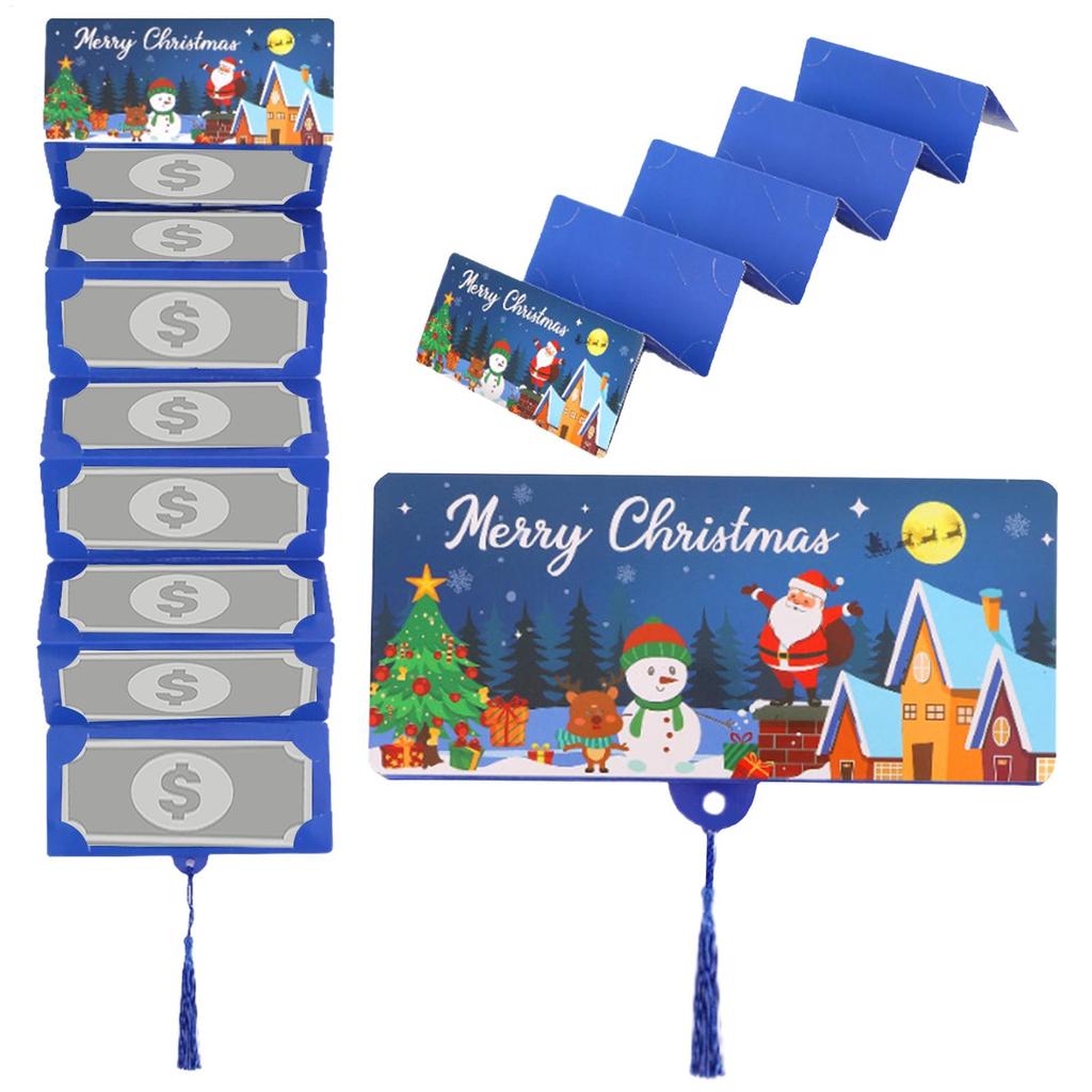 Christmas Envelope Folding Santa Claus Christmas Money Card Holder Envelope Red Lucky Folding Banknote Card Navidad Gift Cards