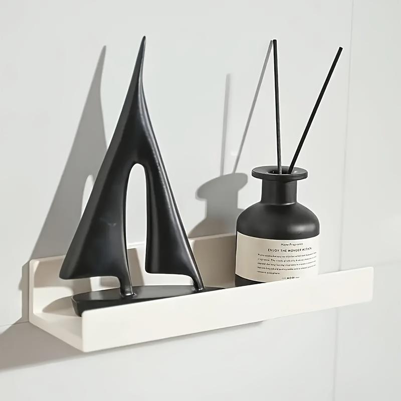 Self-Adhesive No-Drill Wall-Mounted Shelves - Adjustable Storage Rack, Durable Plastic Bathroom & Kitchen Organizer Space-Saving