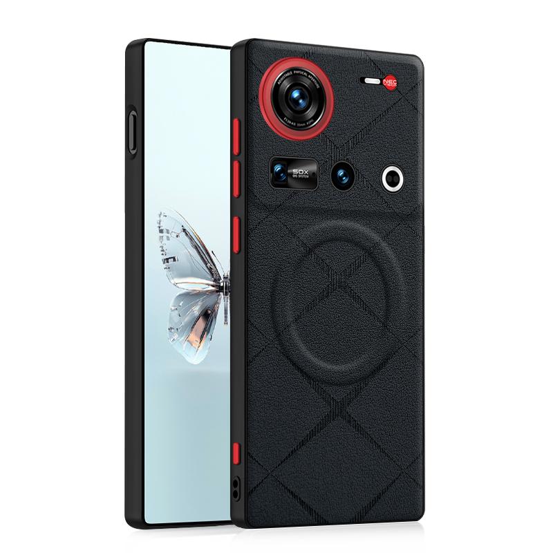 

For ZTE Nubia Z70 Z70S Ultra Case Diamond Pattern Leather Magsafe Individual Metal Keys Matte Anti-Slip Grip Soft Case Cover Artificial leather&ZTE nubia Z70S Ultra