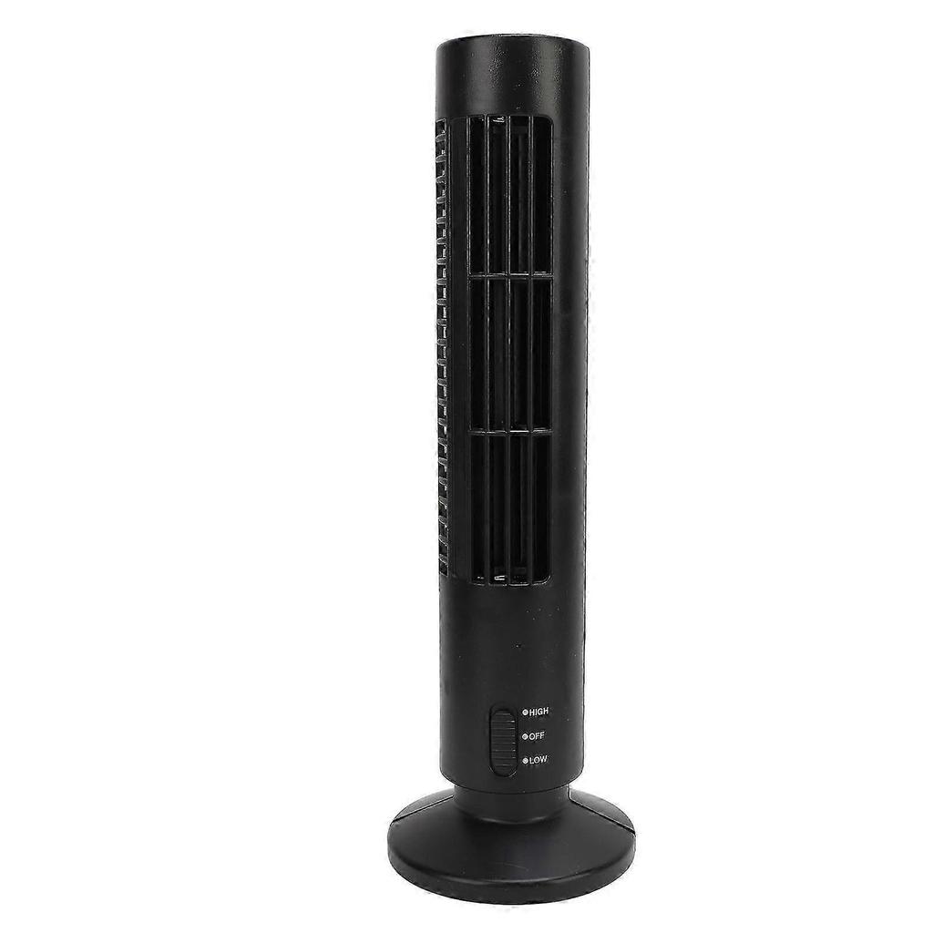 Smart Floor Fan Black Quiet 2 Speeds Powerful Bladeless Tower Fan for Home Bedroom Office Room 25-26
