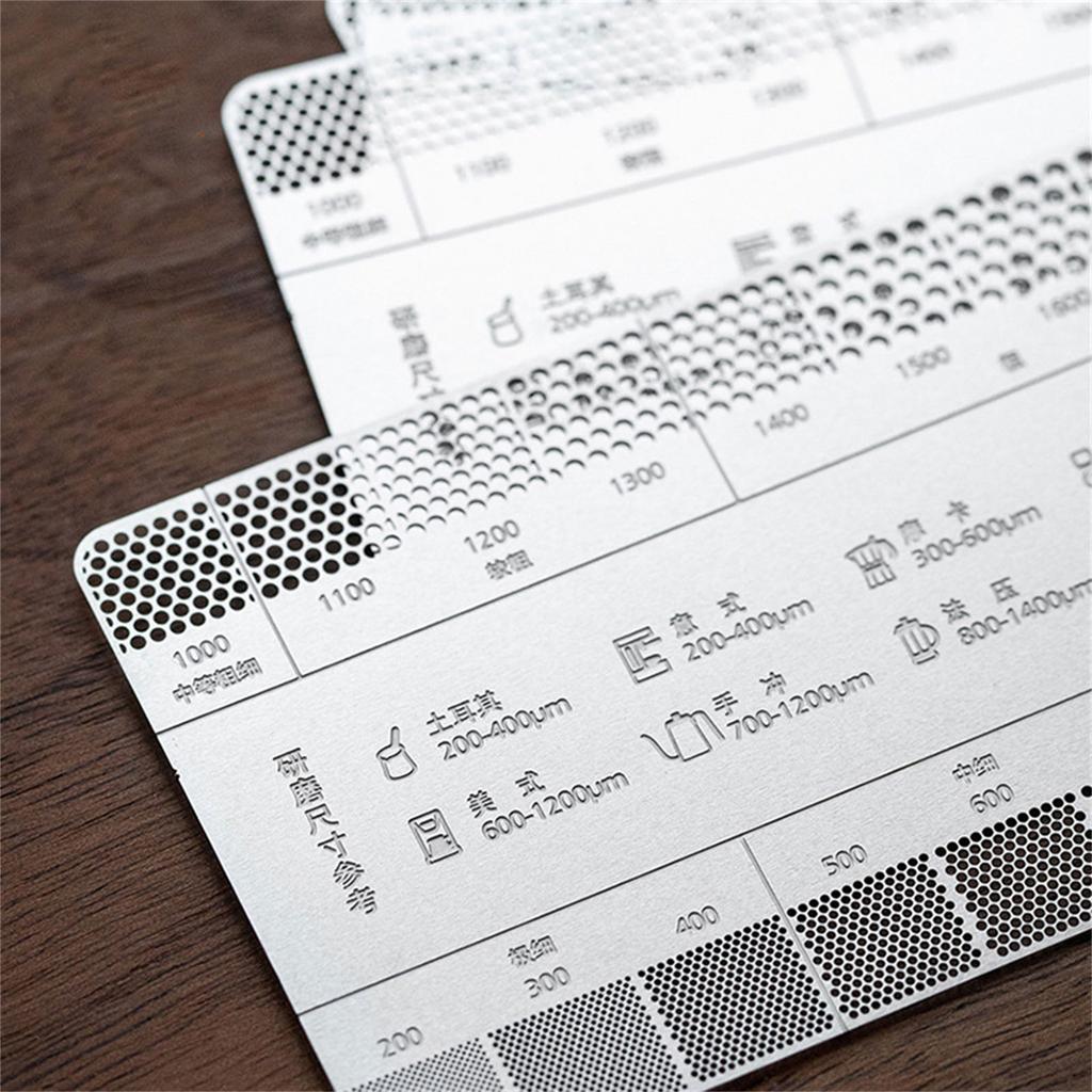 Grind Reference Card Coffee Grind Size Ruler Metal Grind Size Reference Card Essential Tools Gift for Coffee Enthusiasts