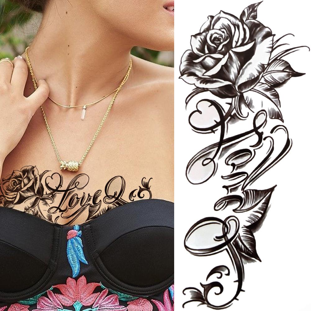 Kompass Brief Temporäre Tattoo Für Männer Frauen Erwachsene Realistische Gefälschte Wolf Schädel Tattoos Aufkleber Tiger Schwarz Wald Tatoos Unterarm