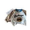 Boys Long Sleeve Cotton T Shirt with Cartoon Embroidery for Spring Autumn