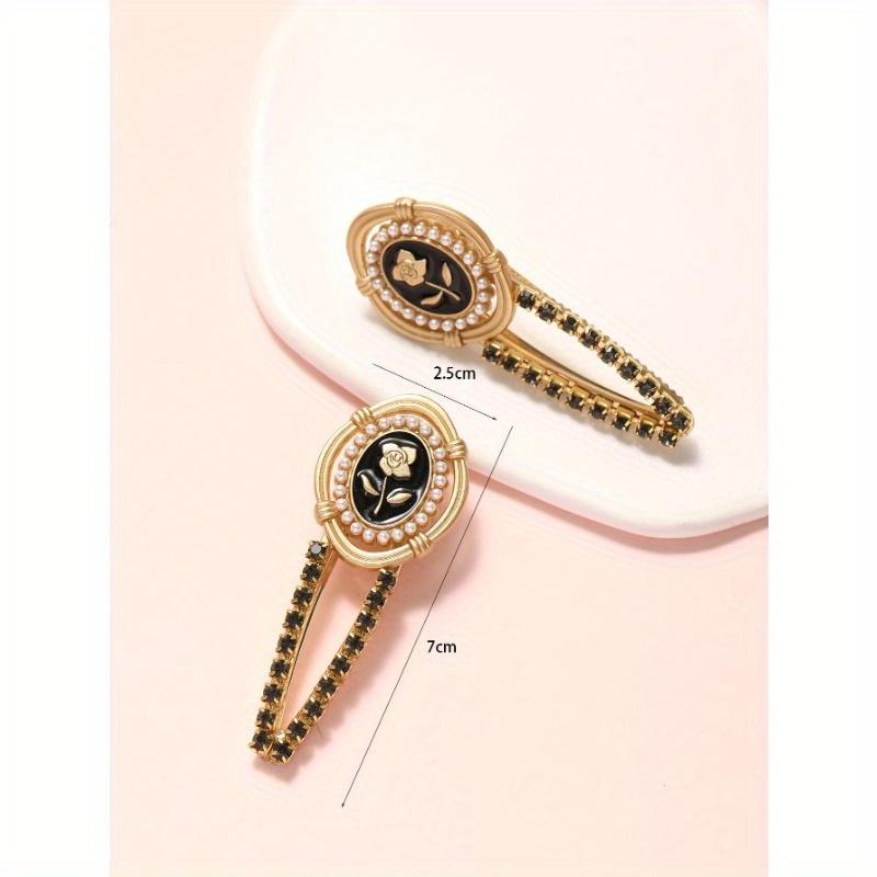 2pcs Rhinestone Decor Hair Clip Elegant Valentine's Day Valentines Claw Clips Hair Claws Hair Barrettes