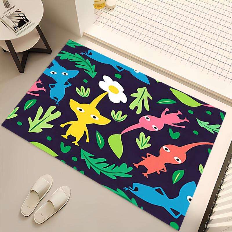1pc Pikmin Print Area Rug - Soft, Washable Non-Slip Indoor Mat, Living Room, Home Office Decorative Rug,Office Decorative