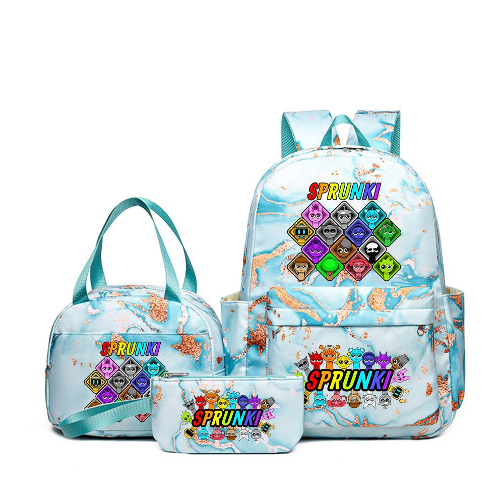 New Rhythm Box Heat Transfer Backpack Sprunki Music Game Primary and Secondary School Children's Schoolbag