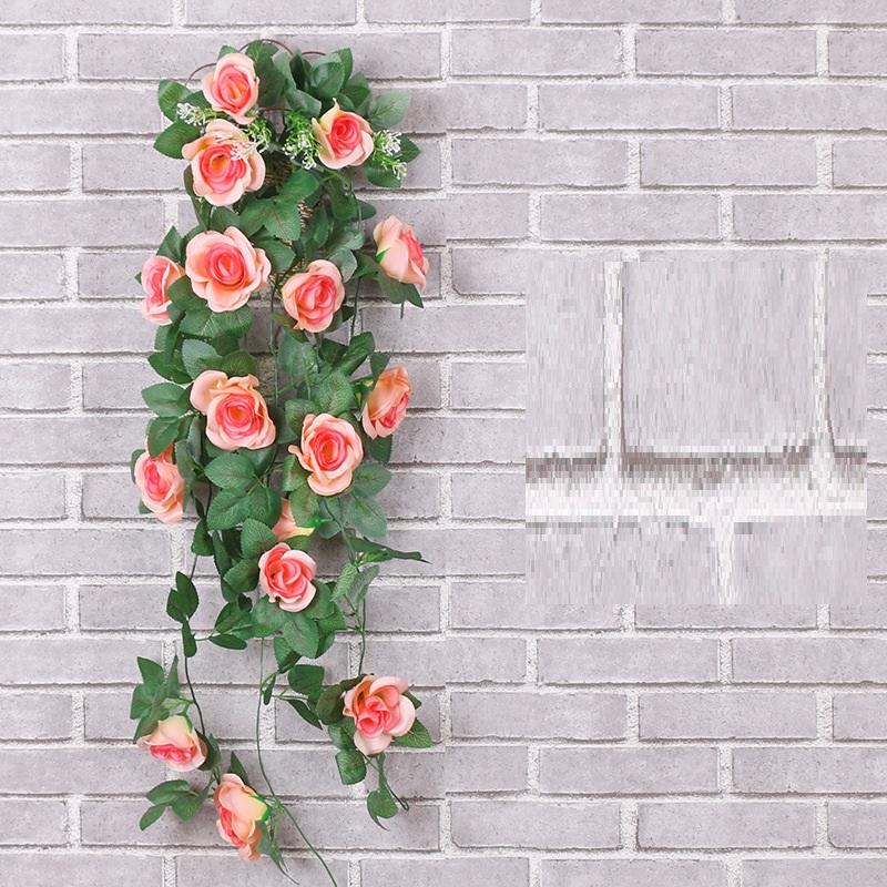 Simulation Flowers Vines Silk Roses Wall Hanging Wedding Decor Artificial Rose Vine Living Room Shopping Mall Decoration Flower