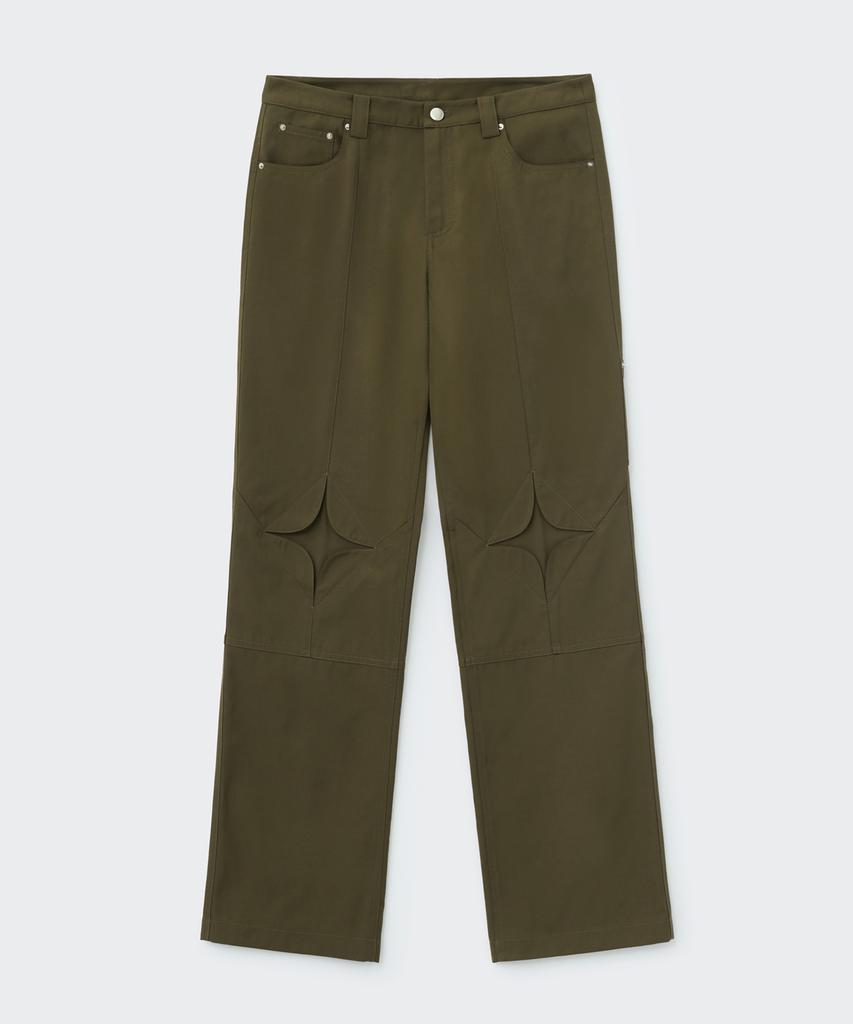 Koseumoseu Quilting Pattern Pants (Khaki Brown)