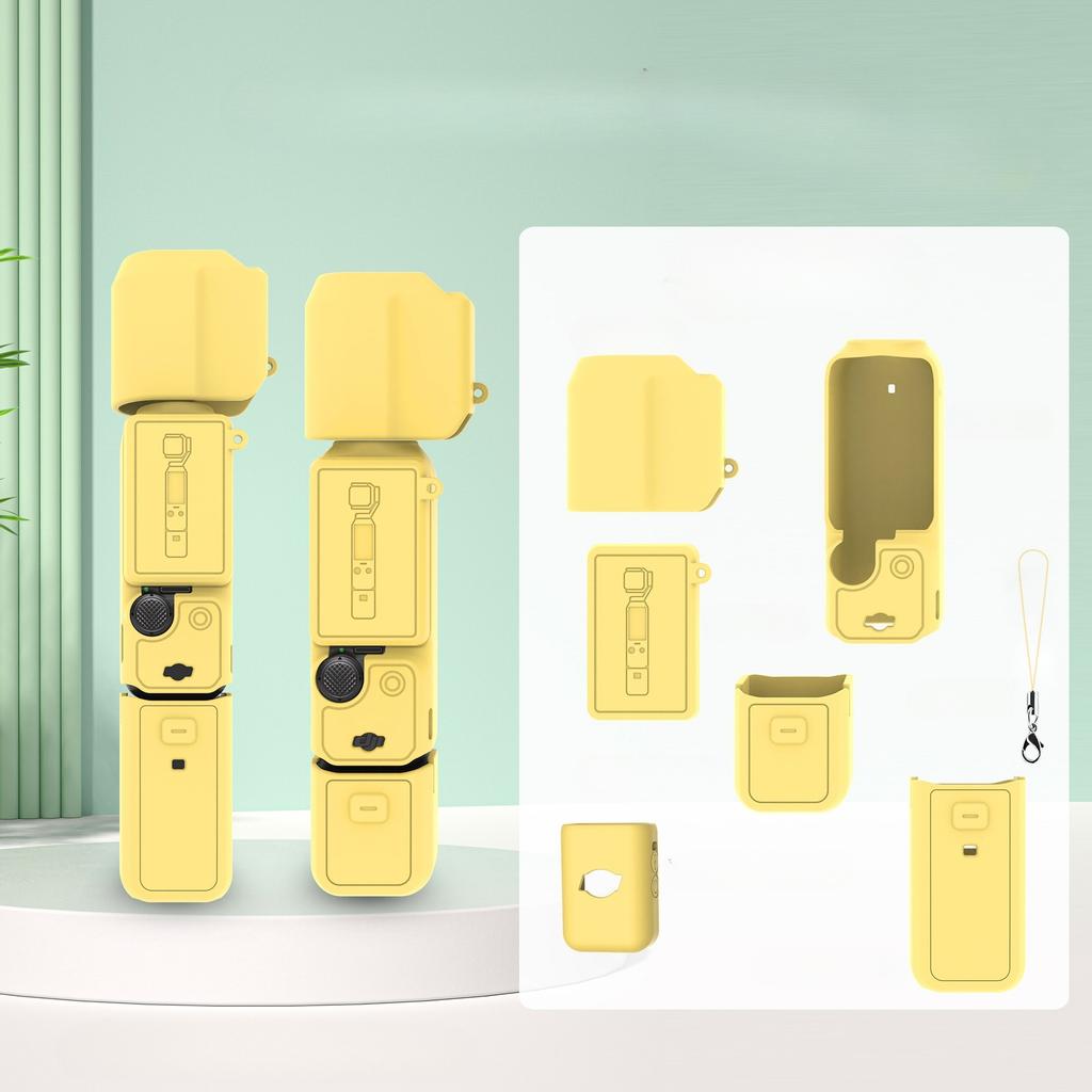 Silikonowe Etui do DJI OSMO Pocket 3 i Akcesoriów Ochrona 360° Jednolity Kolor Różowy Czarny Szary Niebieski