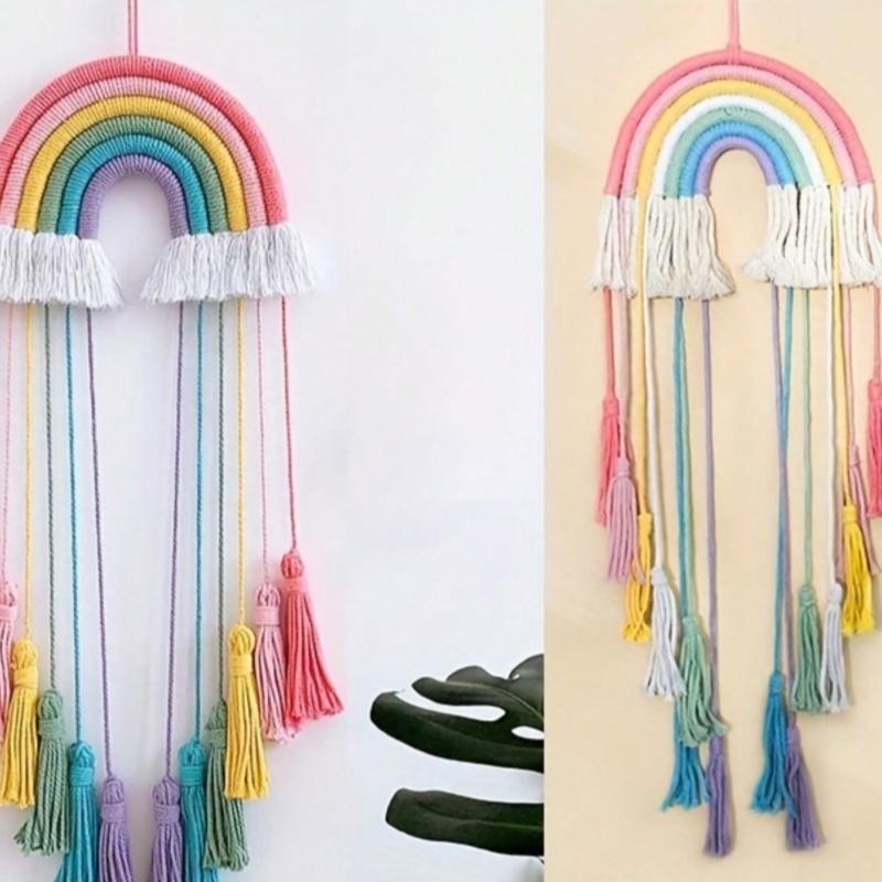 1 Piece of Christmas Cotton Rope Woven Rainbow Wall Decoration, Creative Bedroom Pendant, Homestay Decoration Pendant