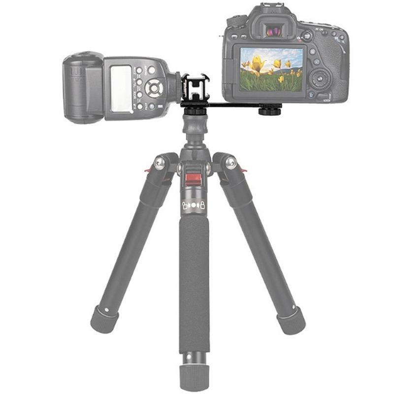 Triple Headed Hot Shoe Stand Camera Mount Bracket Metal Holder for Creative Photography Lighting Live Broadcasting