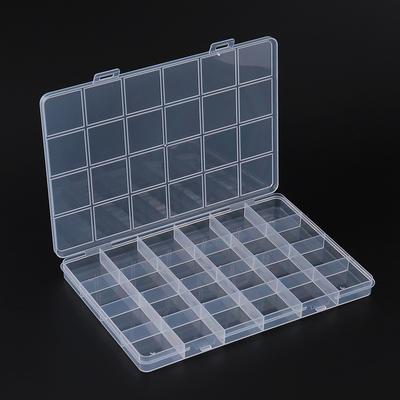 24 Grid Transparent Nail Art Empty Storage Case Box Nail Glitter   Bead Display Accessories Container Box