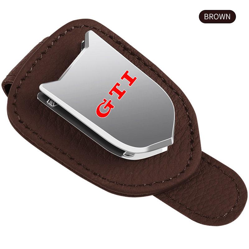 Efg1 1Pc Auto Sun Visor Glasses Box Sunglasses Clip Card Ticket Holder Stand Caps For VW GTI Jetta MK5 Golf Passat OEM 3B7 601 171