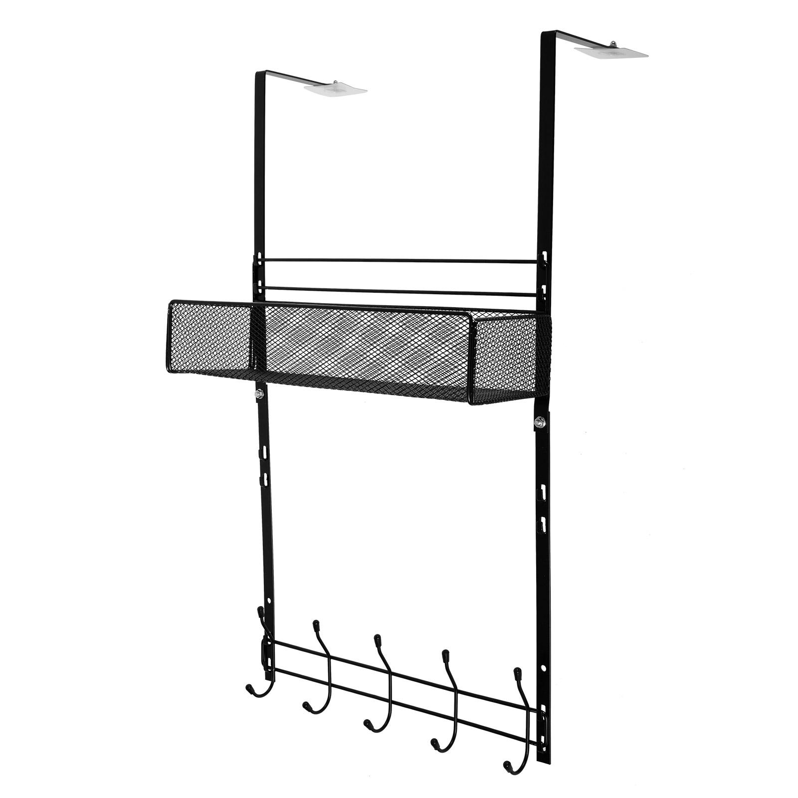 

Металлический органайзер-крючок над дверью, не требующий сверления, с высокой грузоподъемностью, для задней стороны двери, водонепроницаемый, устойчивый к ржавчине, компактная полка для хранения чёрный