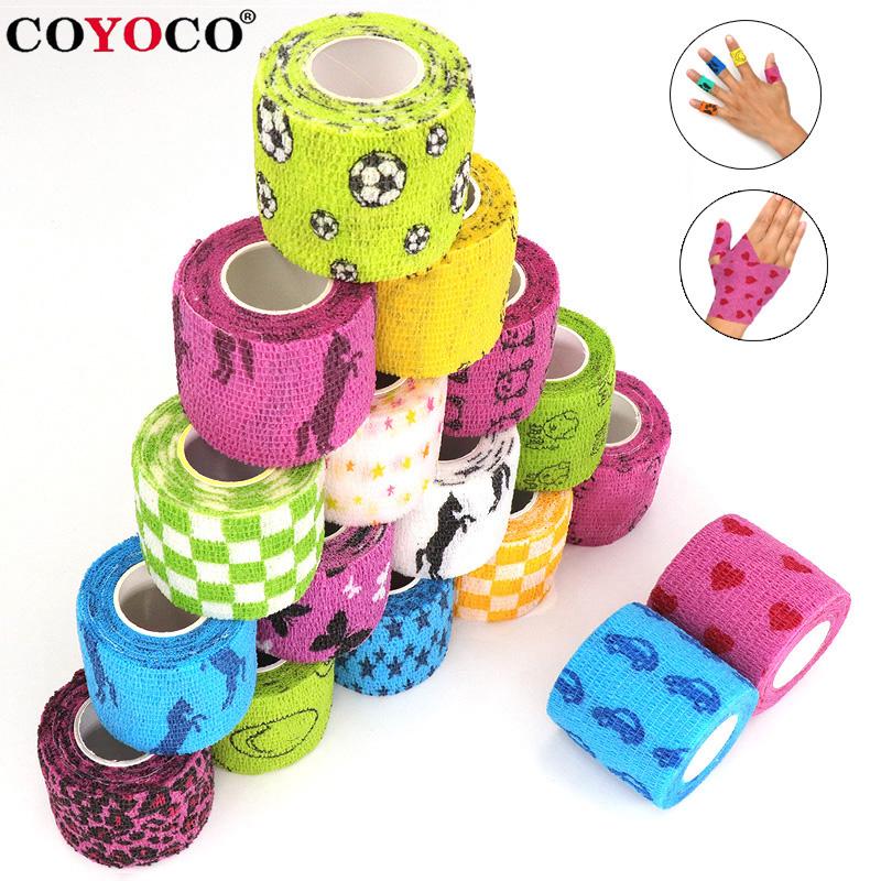 1/4.5M Bendaggio Elastico Autoadesivo Colorato Nastro Avvolgente Per Supporto Ginocchio Caviglia Polso Accessori Tattoo Sportivi Animali Domestici