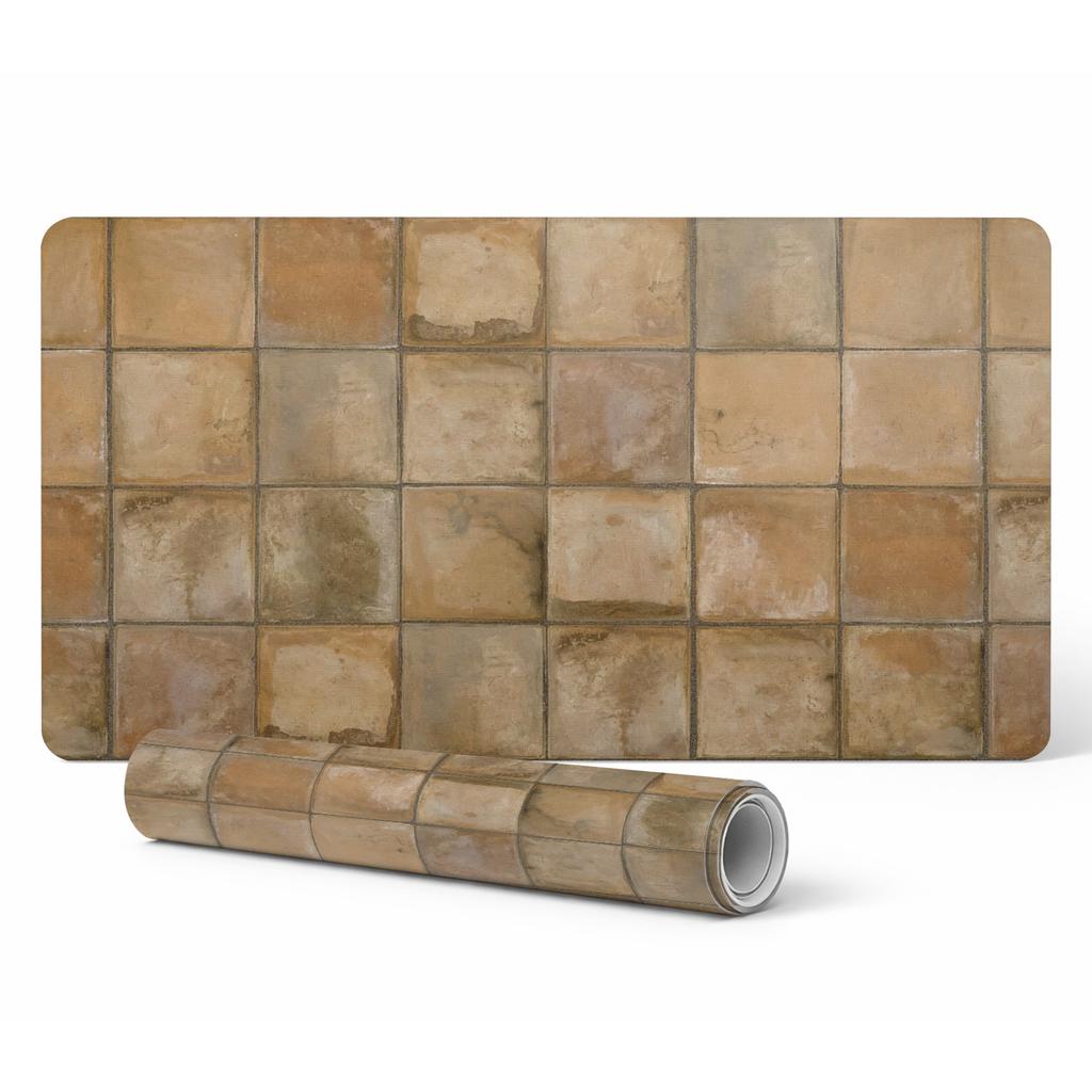 Desk Mat for Graphic Designers and Designers Rustic Tiles 90x45 cm