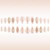 24pcs Press On Nail Almond False Nail With 3D Flowers Designs Glossy Artificial Full Cover Stick On Nail for Women